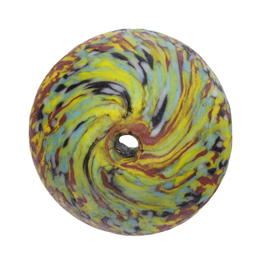 Large African Trade Bicone Bead - Recycled Glass From Ghana - alternate view