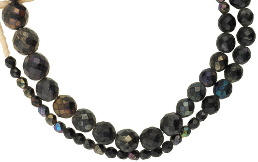 Old Fumed Faceted Bohemian Czech Glass African Trade Beads 6-5Mm - alternate view