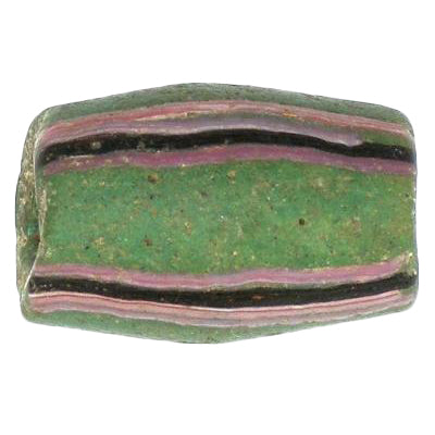 Rare Green Akoso Glass Trade Bead – 22 × 14 mm Authentic Krobo
