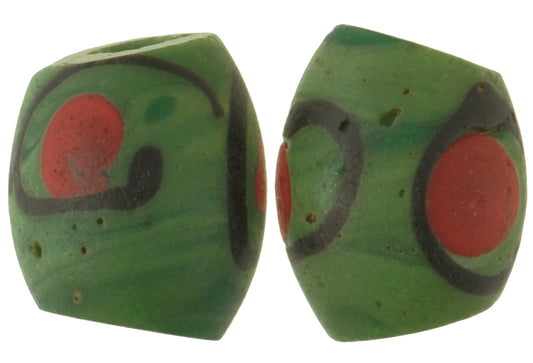 Rare Antique Black "Eye" Venetian Lampwork Glass Trade Beads 13-14Mm - alternate view