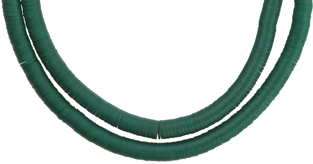 Rare Vintage Green Vulcanite Disk Czech Bohemian African Trade Beads - alternate view