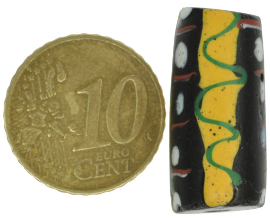 Rare Large Black "Fancy" Antique Venetian Lampwork Glass Trade Bead - alternate view