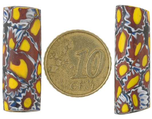 Antique Large Venetian Millefiori Mosaic Glass African Trade Beads - alternate view