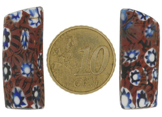 Antique Venetian Millefiori Mosaic Glass African Trade Beads, 28-29Mm - alternate view