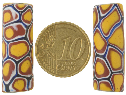 Antique Large Venetian Millefiori Mosaic Trade Beads, African Trade - alternate view