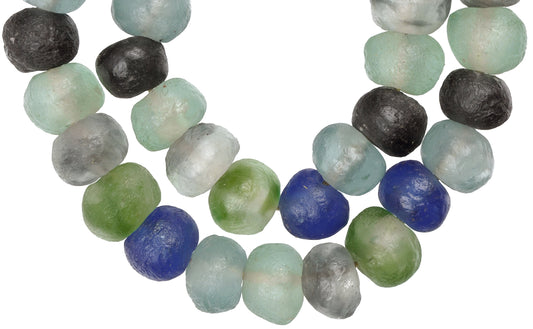 Translucent African Trade Beads - Krobo Recycled Glass Beads 20-23Mm - alternate view