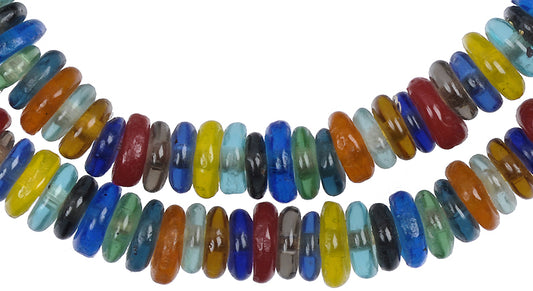 Colorful Ghanaian Glass Beads - Handmade Krobo Trade Beads - alternate view
