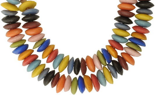 Krobo Glass Beads Imitating Venetian Wound Disks - Handmade In Ghana - alternate view