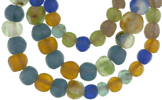 Translucent African Trade Beads - Krobo Recycled Glass Beads, 10-16Mm - alternate view