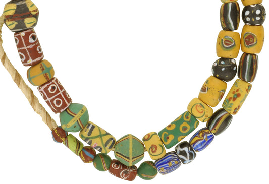 Antique Venetian Chevron, Eye Beads, African Glass Trade Beads - alternate view
