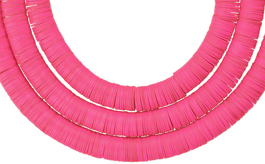 Old Bohemian/Czech Pink Vulcanic Disk African Trade Beads, 8Mm - alternate view