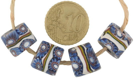 Rare Antique Banded Millefiori Mosaic African Trade Beads, 12X11Mm - alternate view