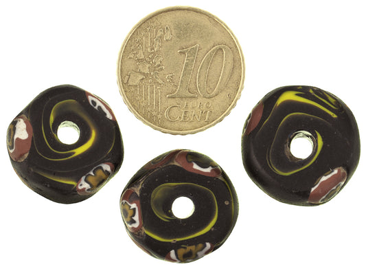 Rare Antique Large Venetian Millefiori Mosaic Trade Beads - African Trade - alternate view