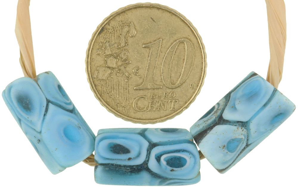 Rare Antique Venetian Millefiori Mosaic Trade Beads - 16Mm Glass Beads - alternate view