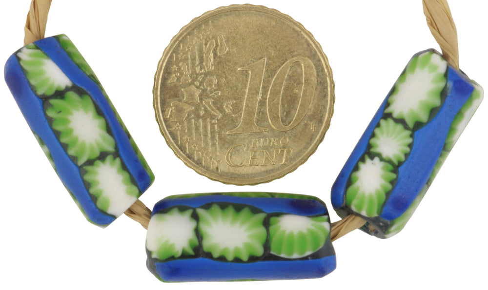 Antique Venetian Millefiori Mosaic Glass African Trade Beads - partial view