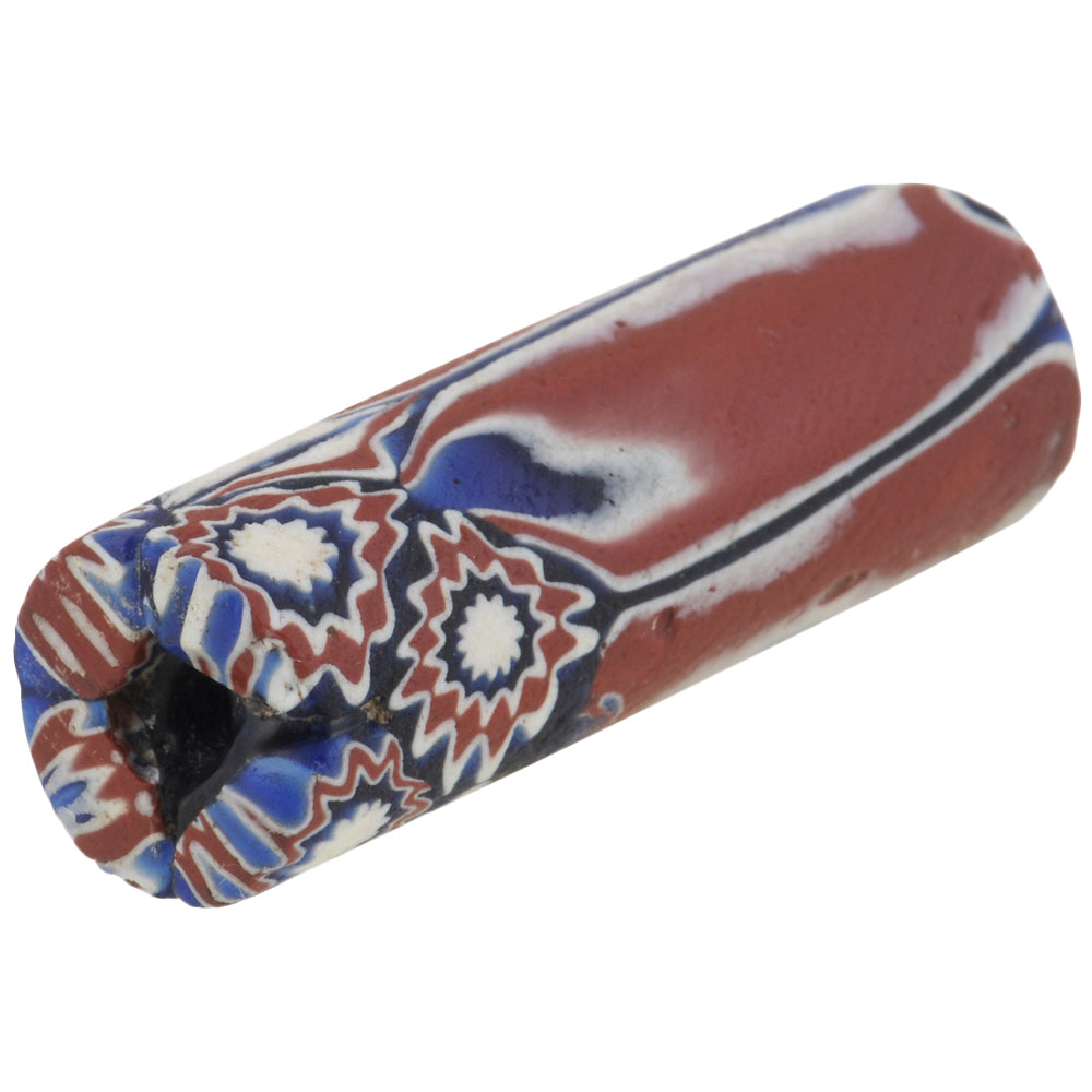Rare Large Antique Venetian Millefiori Mosaic Glass Trade Bead 37X12Mm