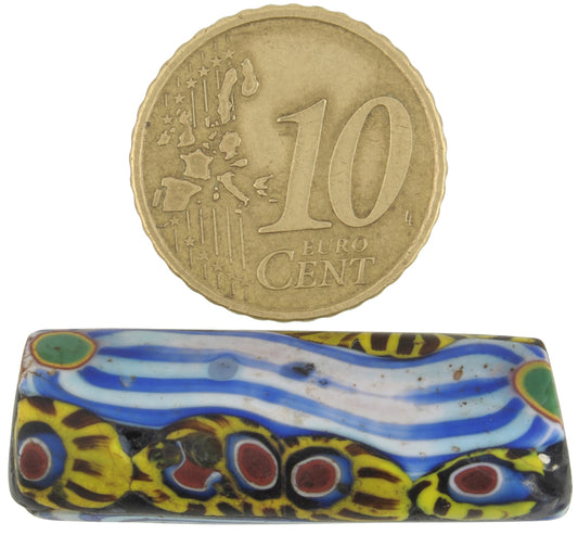 Rare Large Antique Millefiori Venetian Mosaic Glass Trade Bead - alternate view
