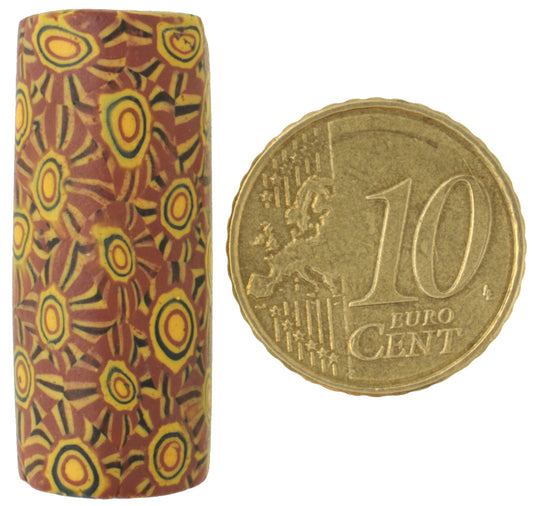 Antique Large Venetian Millefiori Mosaic Glass Trade Bead, 31X13Mm - alternate view