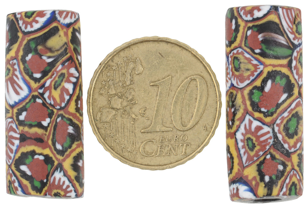 Antique Large Venetian Millefiori African Trade Beads, 27-28Mm, Rare Mosaic Glass - alternate view