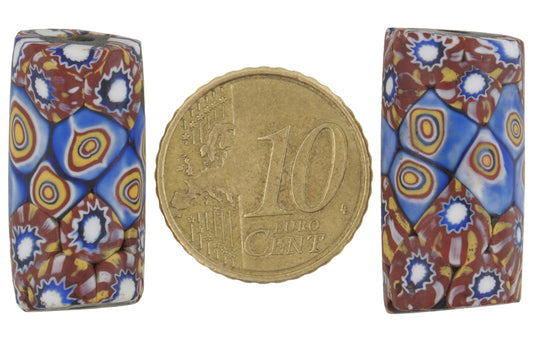 Antique Large Millefiori Mosaic Glass Trade Beads - African Trade - alternate view