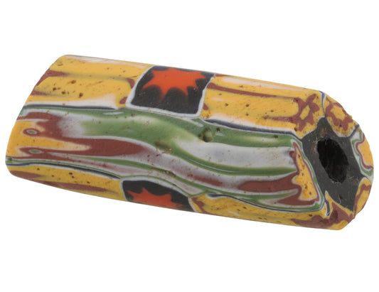 Antique Large Millefiori Venetian Mosaic Glass Trade Bead 37X13Mm - alternate view