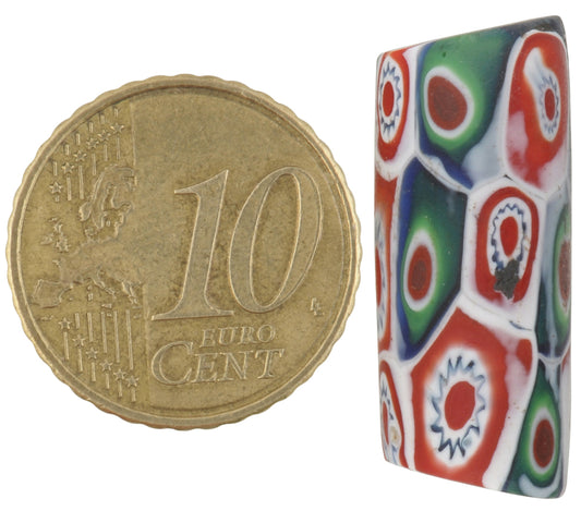 Rare Antique Venetian Millefiori Mosaic Glass African Trade Bead - zoomed-in detail