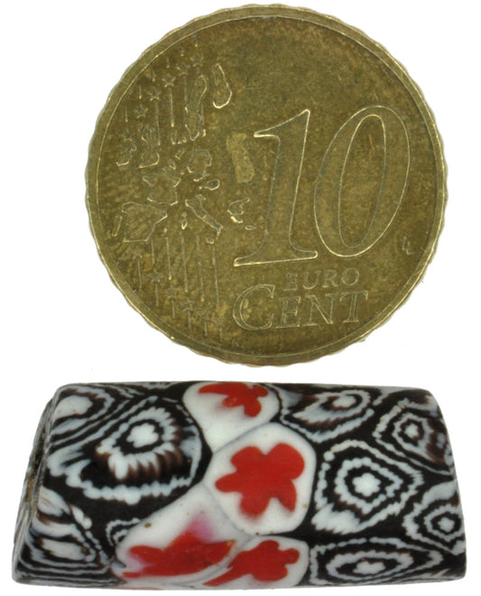 Rare Antique Venetian Millefiori Mosaic Glass Trade Bead, 24X11Mm, African Trade - alternate view