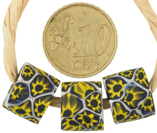 Rare Antique Venetian Millefiori Mosaic Trade Beads 13Mm X 10Mm - alternate view