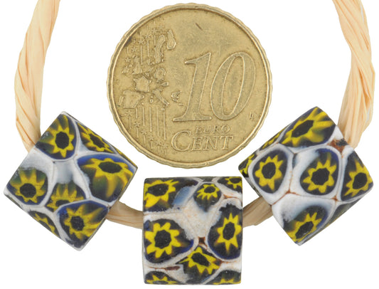 Rare Antique Venetian Millefiori Mosaic Glass Trade Beads - 12Mm - alternate view