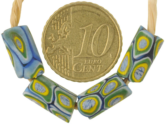 Antique Venetian Millefiori Mosaic Glass Beads - African Trade, Early 1900S - alternate view