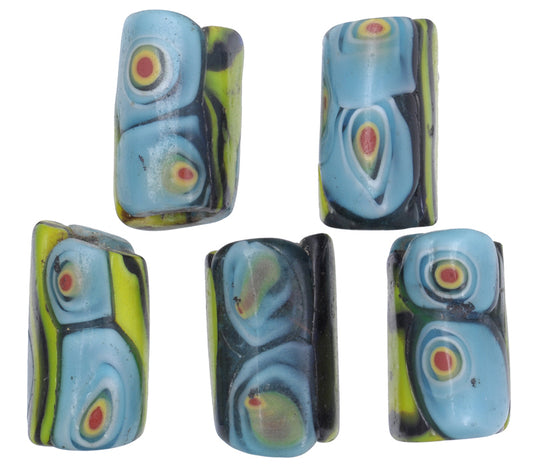 Antique Venetian Millefiori Mosaic Glass Trade Beads, 12-13Mm, Early 1900S - alternate view