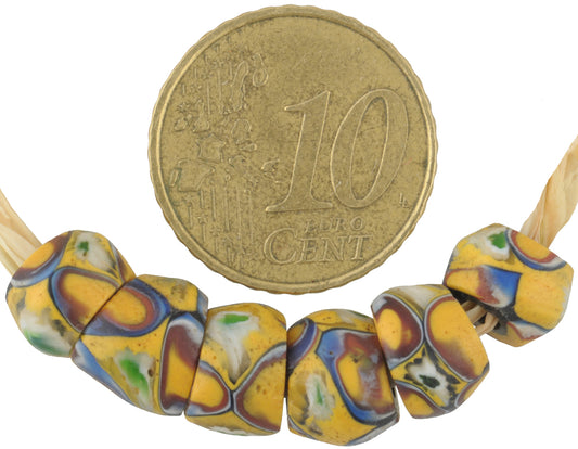 Antique Rare Round Venetian Millefiori African Trade Beads, 9Mm - alternate view