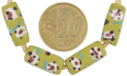 Rare Antique Rectangular Floral Venetian Lampwork Trade Beads, 16Mm - alternate view