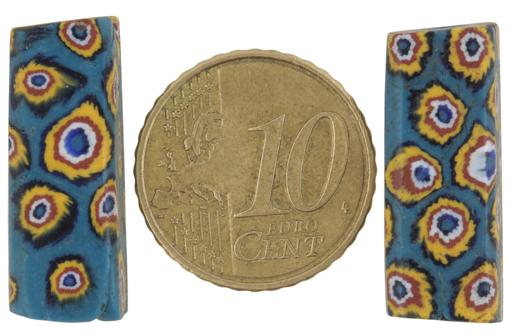 Rare Antique Venetian Rectangular Millefiori Mosaic African Trade Beads - alternate view