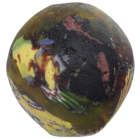 Large Recycled Venetian Millefiori & Chevron Glass Trade Bead - alternate view