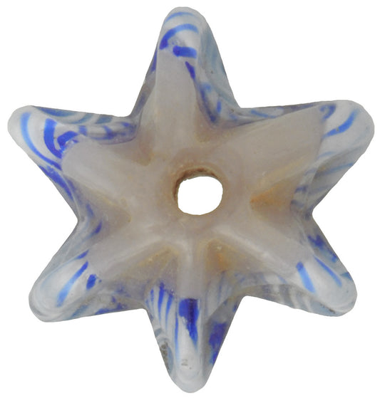 Rare Antique Star Venetian Millefiori Mosaic Glass Trade Bead, 18X12Mm - alternate view