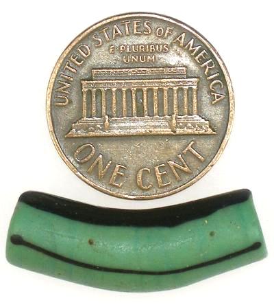 Beautiful Antique Striped Elbow Venetian Wound Glass Trade Bead, Early 1900S - alternate view