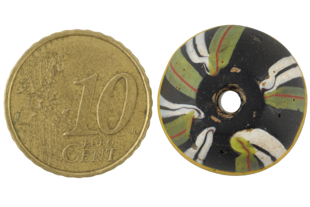 Rare Black Bicone "King" Antique Venetian Lampwork Trade Bead - alternate view