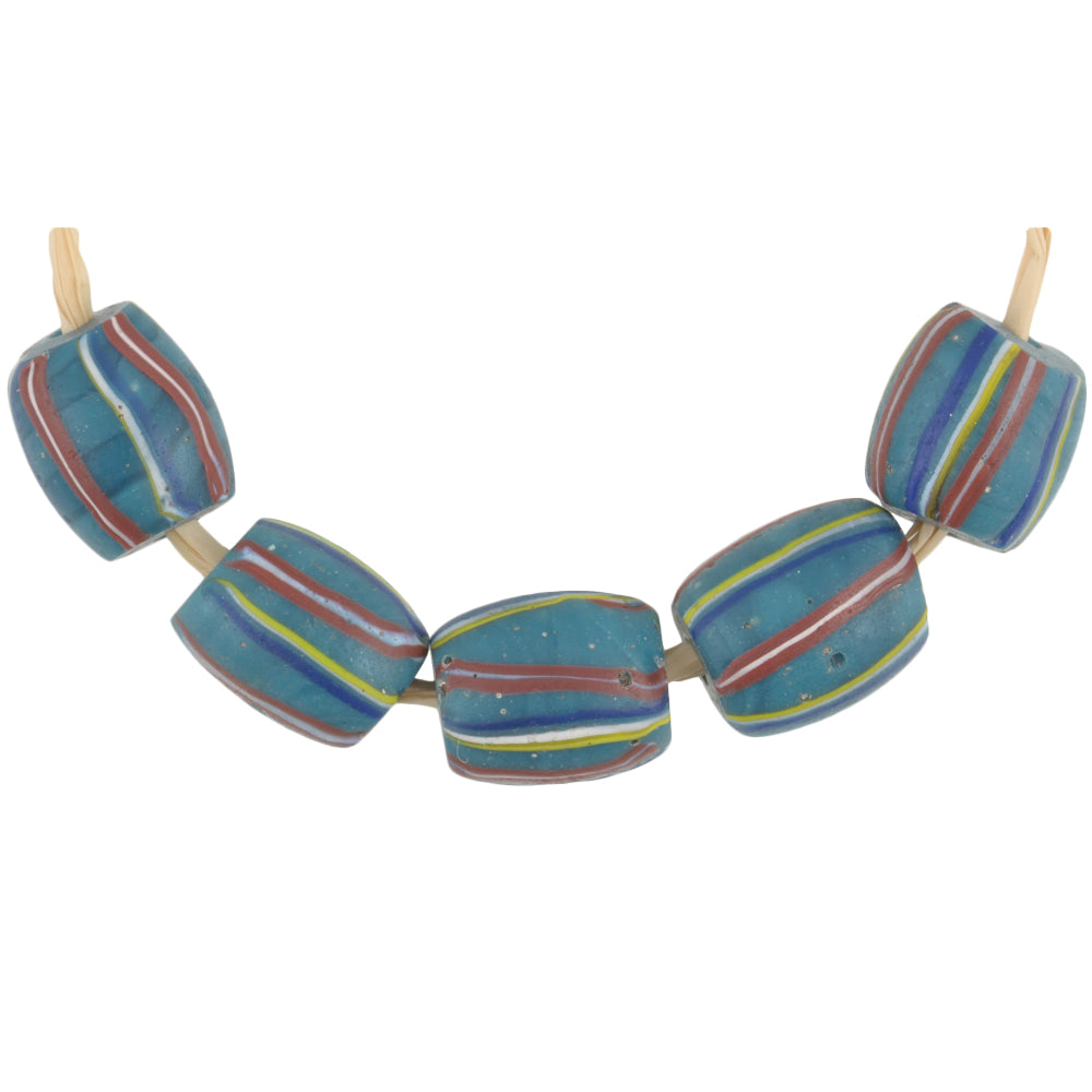 Rare Antique Striped Venetian Lampwork Glass Trade Beads - African Trade