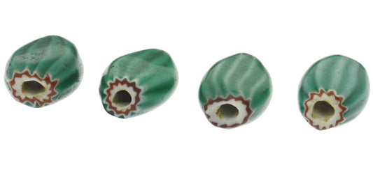 Strand Of Tabular Green Chevron Beads | Antique Venetian Trade - alternate view