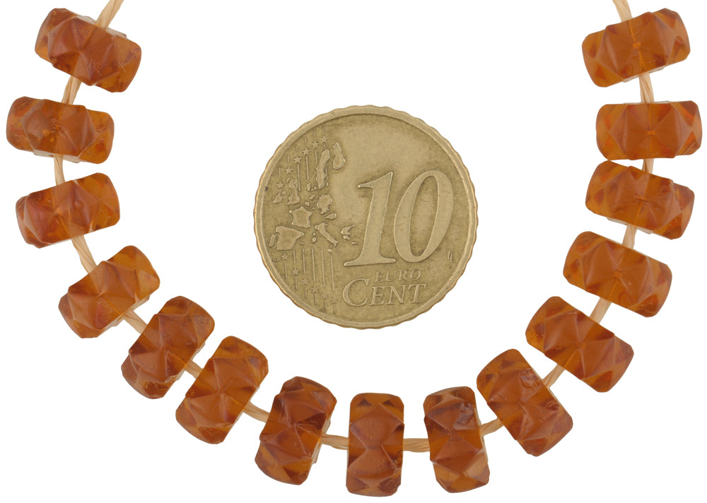 Vintage Translucent Molded Glass African Trade Beads - Czech 9X5Mm - alternate view