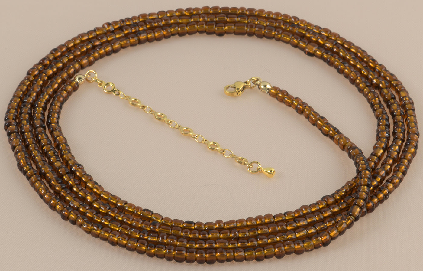 Extension Chain Brown Handmade African Waist Beads – Body & Belly Jewelry - TribalGH