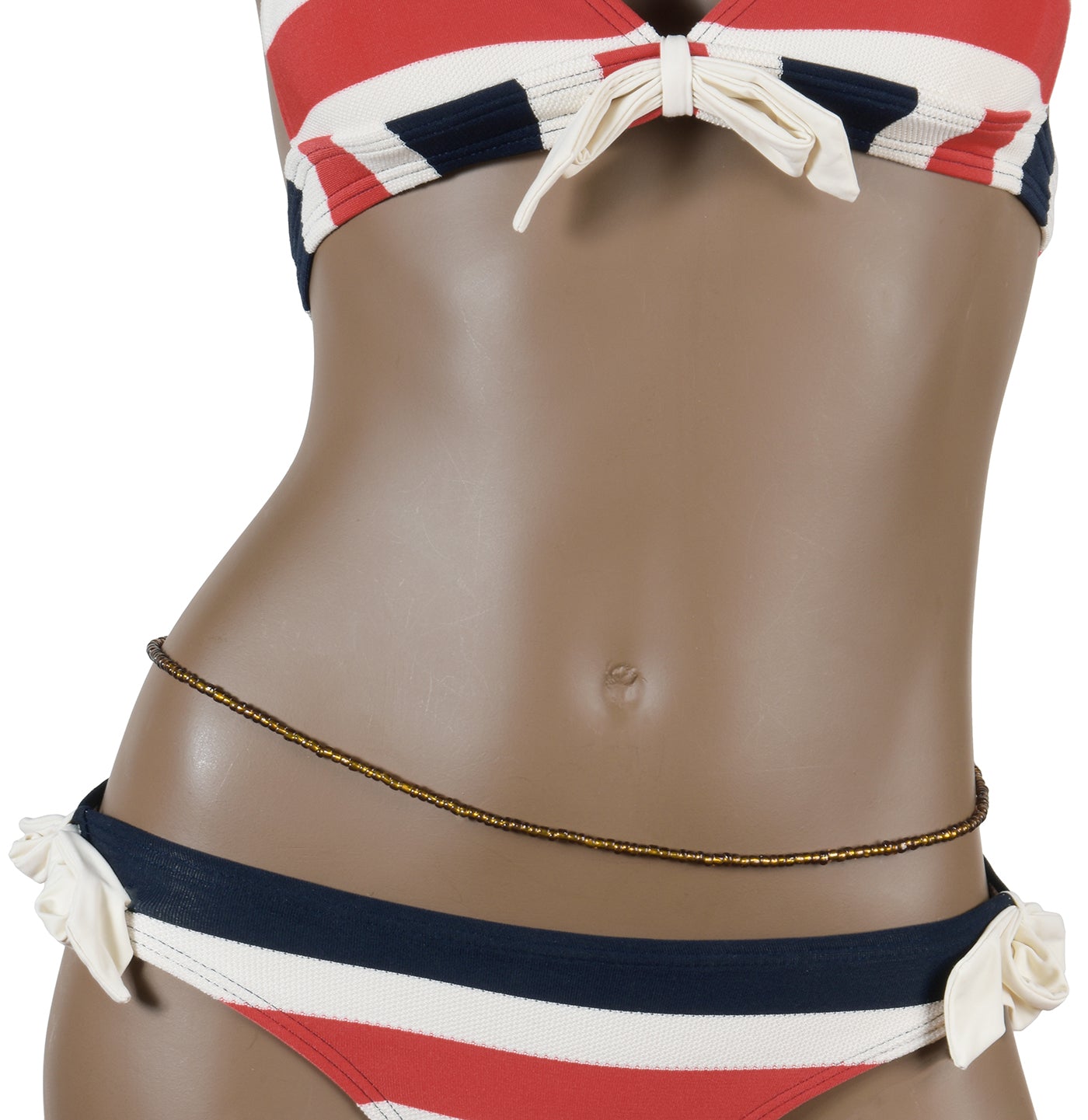 Brown Handmade African Waist Beads – Body & Belly Jewelry - TribalGH - angled shot