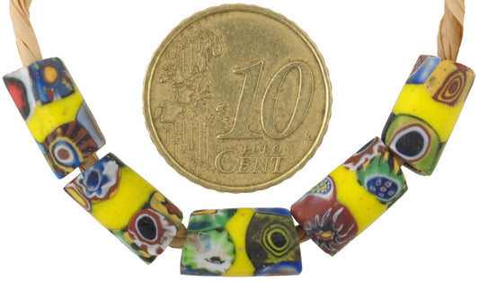 Rare Antique Banded Multimurrine Venetian Millefiori Beads - alternate view