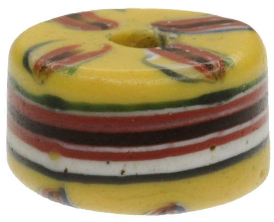 Rare Fancy Venetian Lampwork Trade Bead, Murrine & Trail Decor, 14X8Mm - alternate view