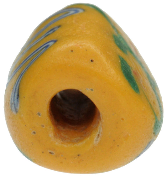 Rare Triangular Antique Venetian Fancy Wound Glass African Trade Bead - alternate view
