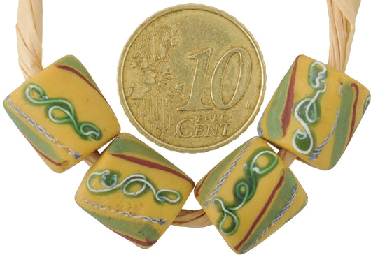 Rare Antique Venetian Fancy Glass Trade Beads - Wound & Trail Decor - alternate view