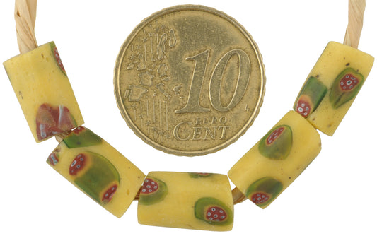 Antique Venetian Millefiori Mosaic Glass Trade Beads, 11-12Mm, African Trade - alternate view