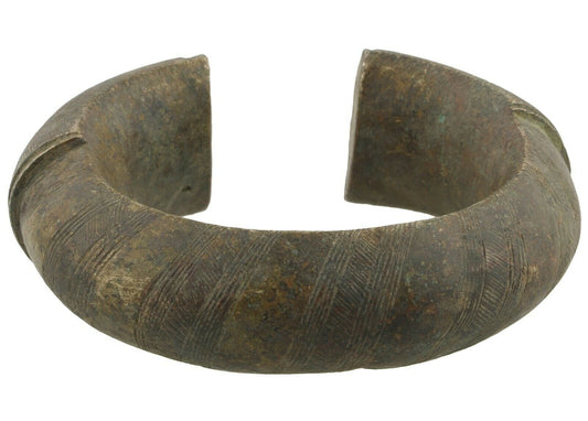 Antique Brass Bracelet African Currency Fulani Ghana Burkina Faso - alternate view