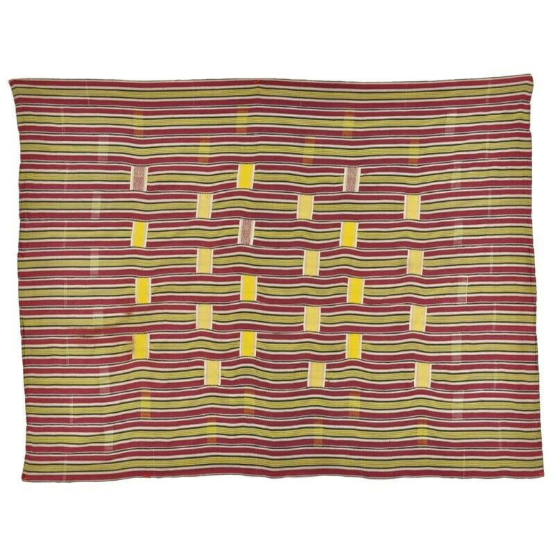 Old African Art Ewe Kente Ghana Hand Woven Textile Ceremonial Cloth